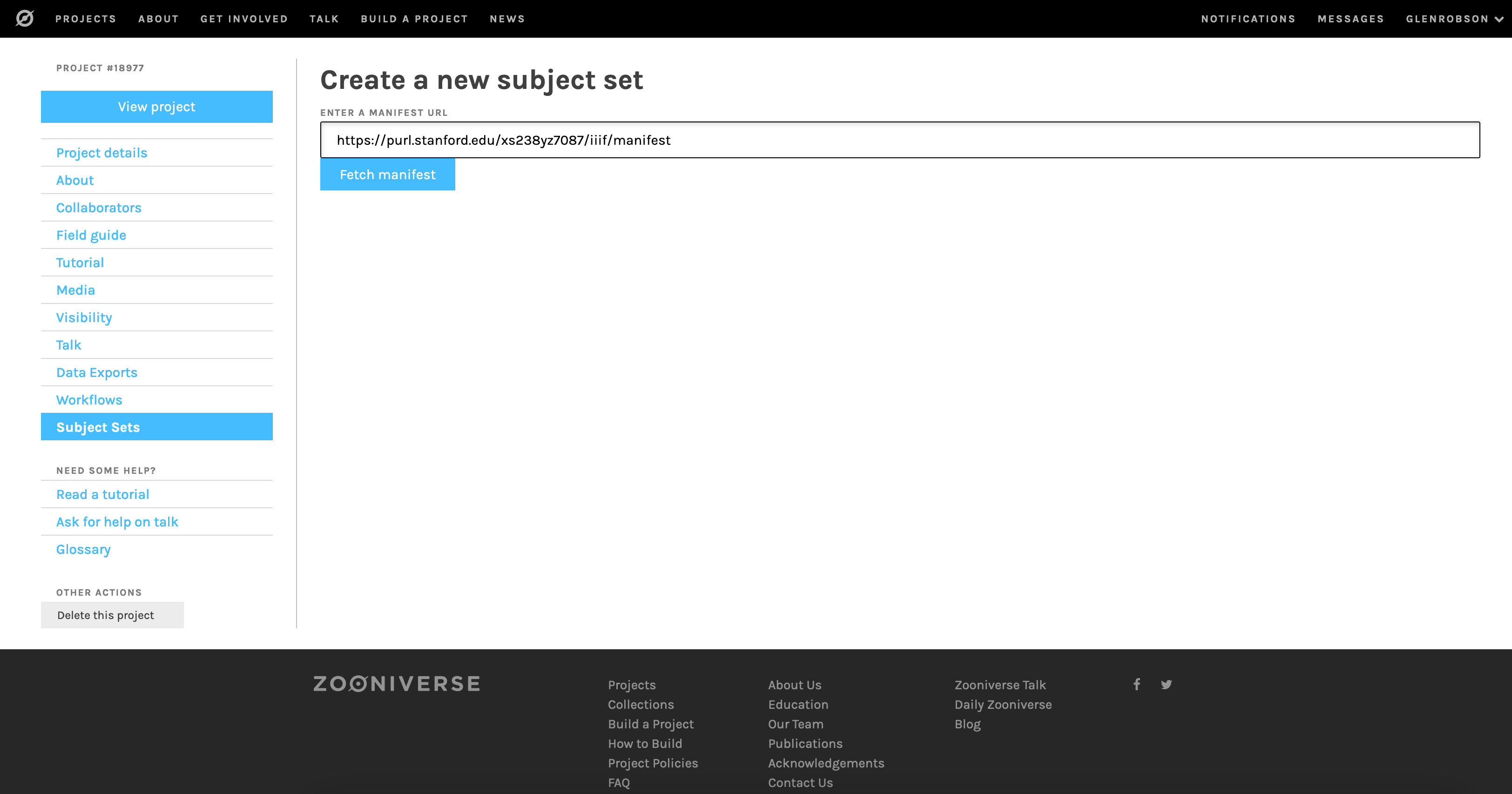 Import IIIF manifest