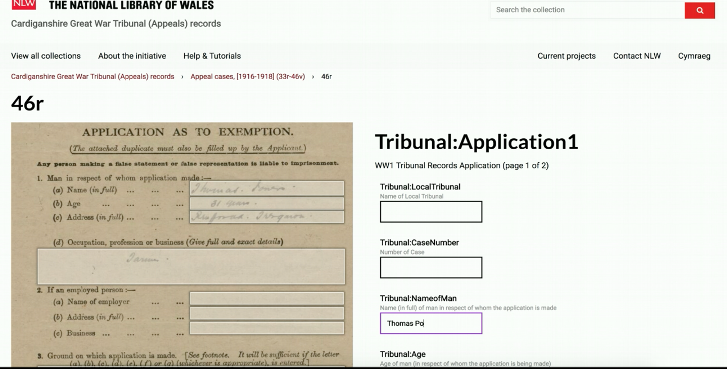 Screenshot of Tribunal Record
