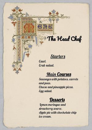 menu example