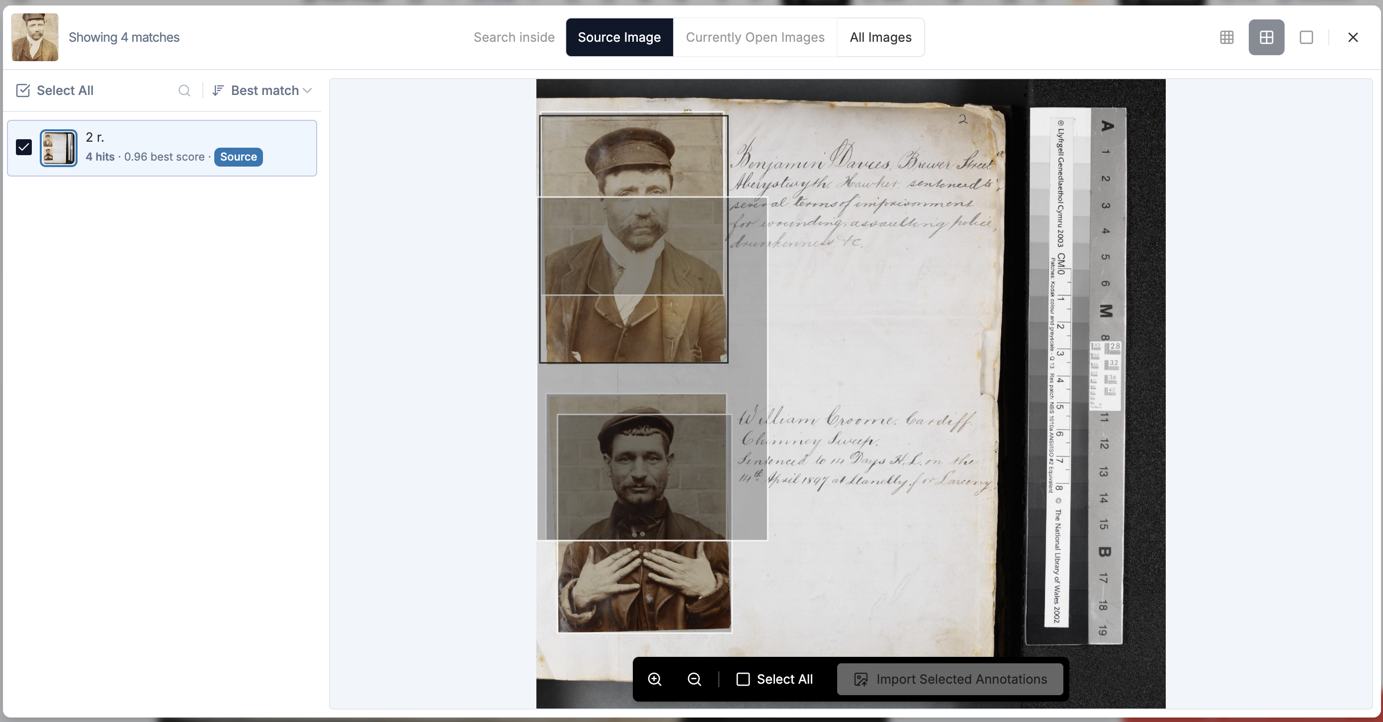 Single image showing the results of the Visual Search