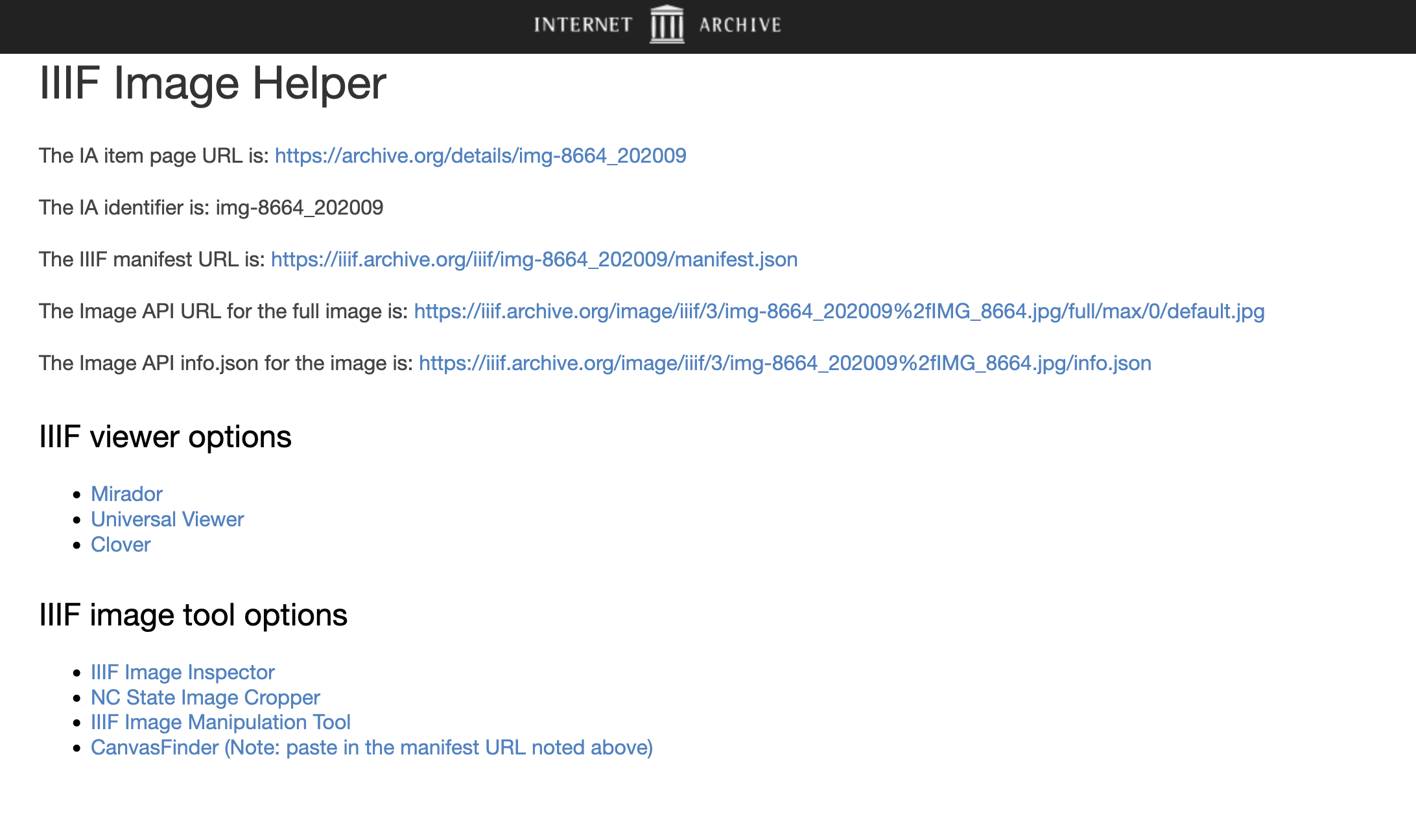 Get image identifier