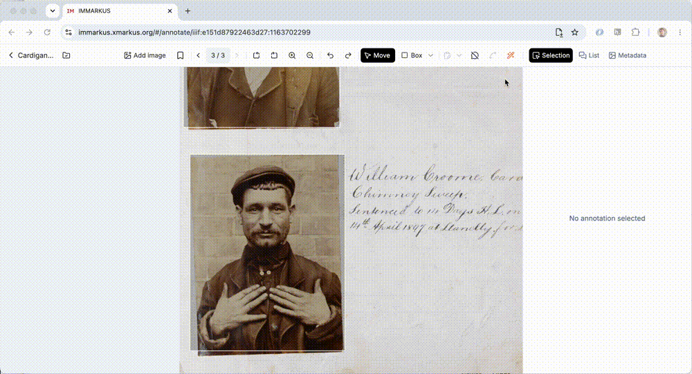 Animated gif showing how the smart scissors work