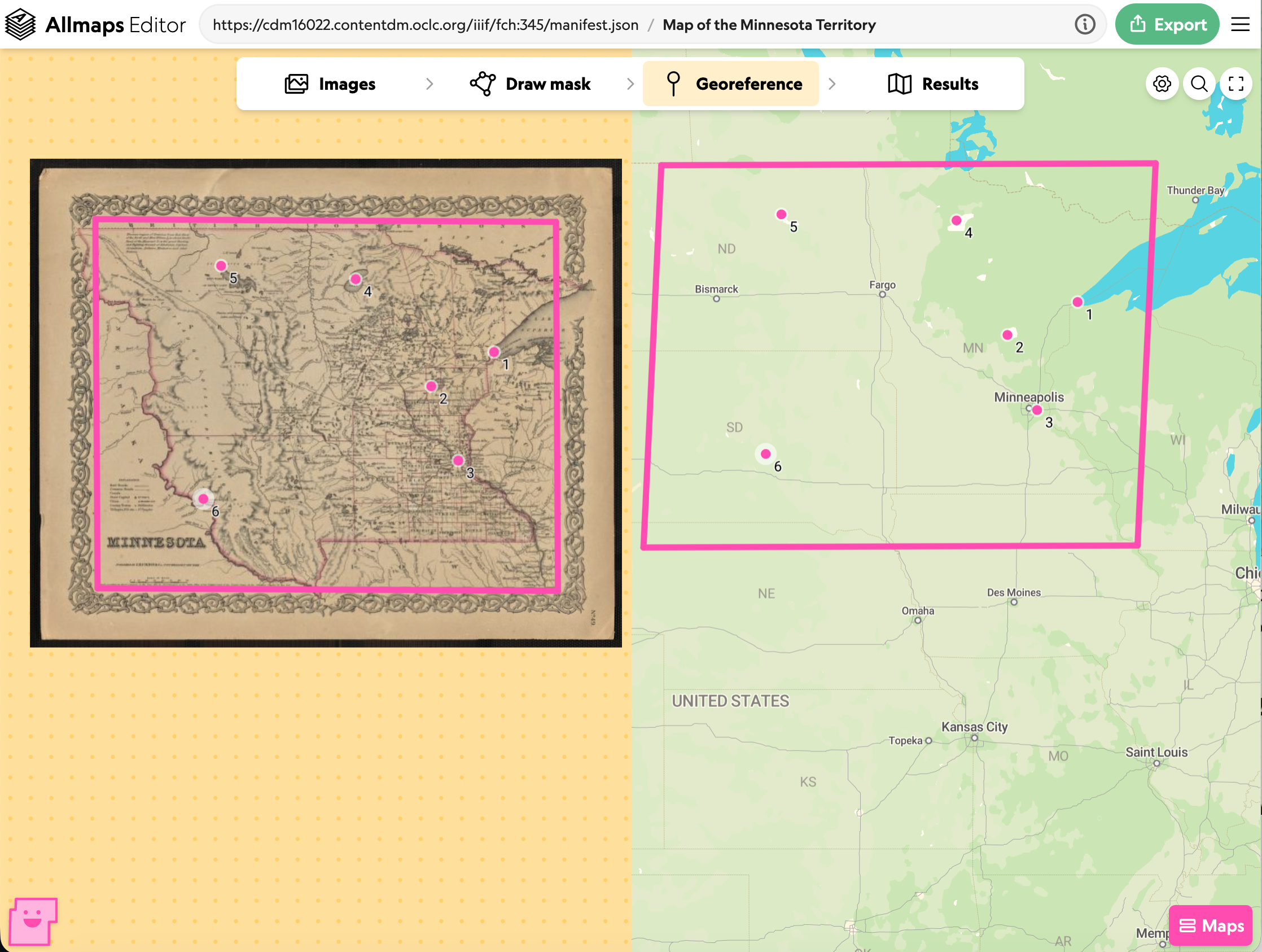 Georeferencing example
