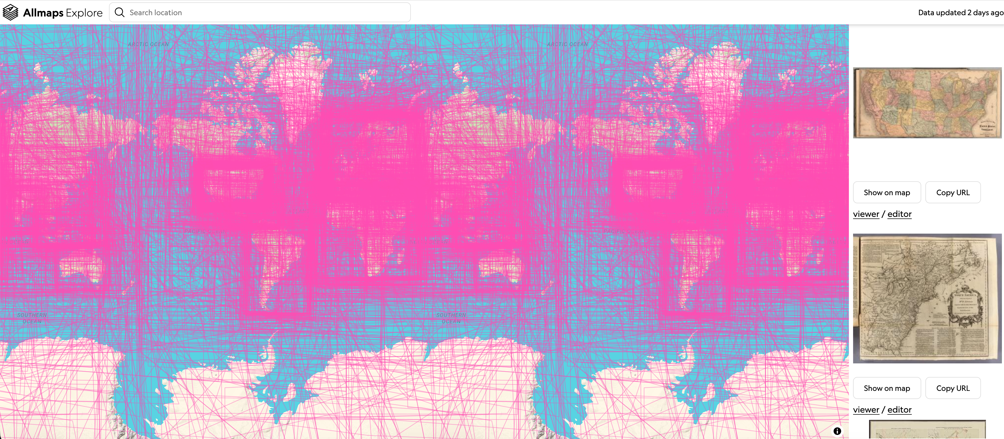 Screenshot of explore