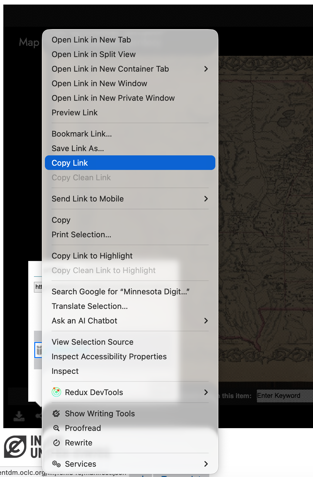 Copy IIIF logo link address